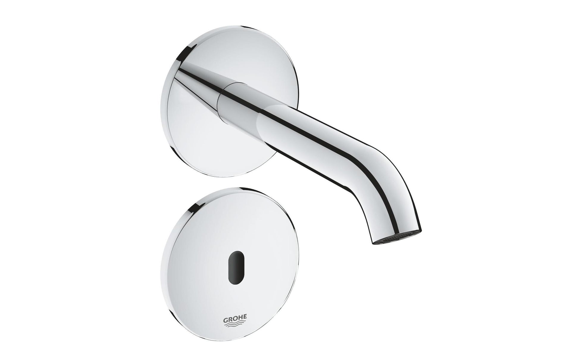 GROHE Essence E Badebatterie – 19,1×37,5×6,8 cm, Edelstahl, Wandmontiert (Infrarot-Elektronik), Chrom