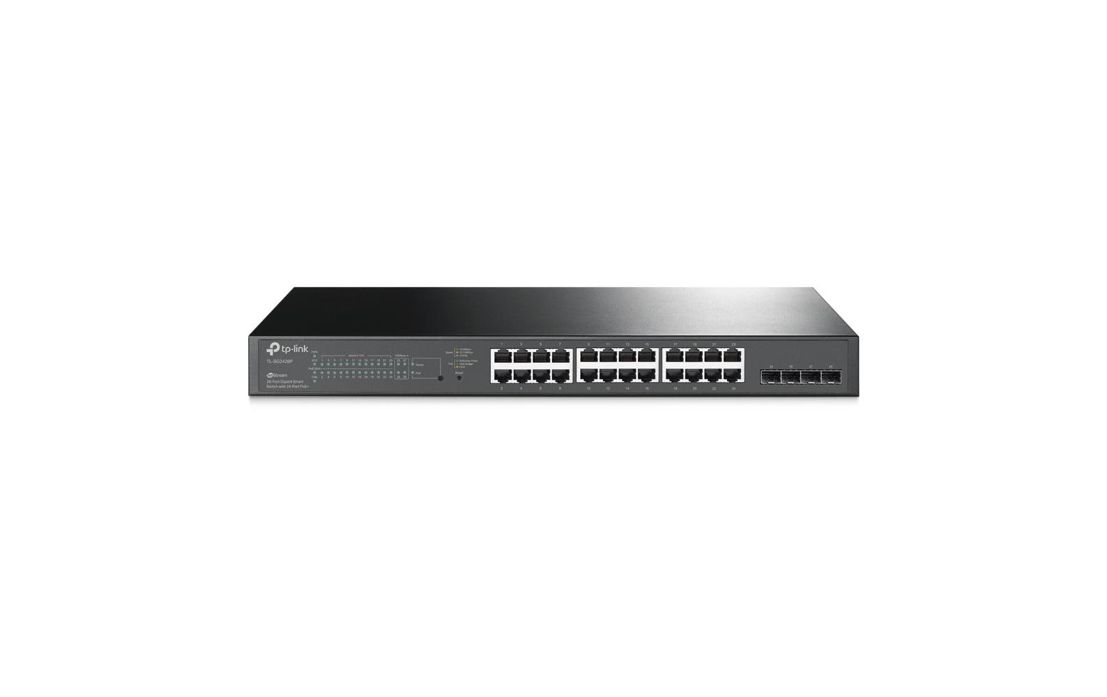 TP-Link TL-SG2428P – Verwalteter L2/L2+ Switch – 24× 1G, 4× SFP, PoE+, PoE-Budget 250 W, 19", 1U
