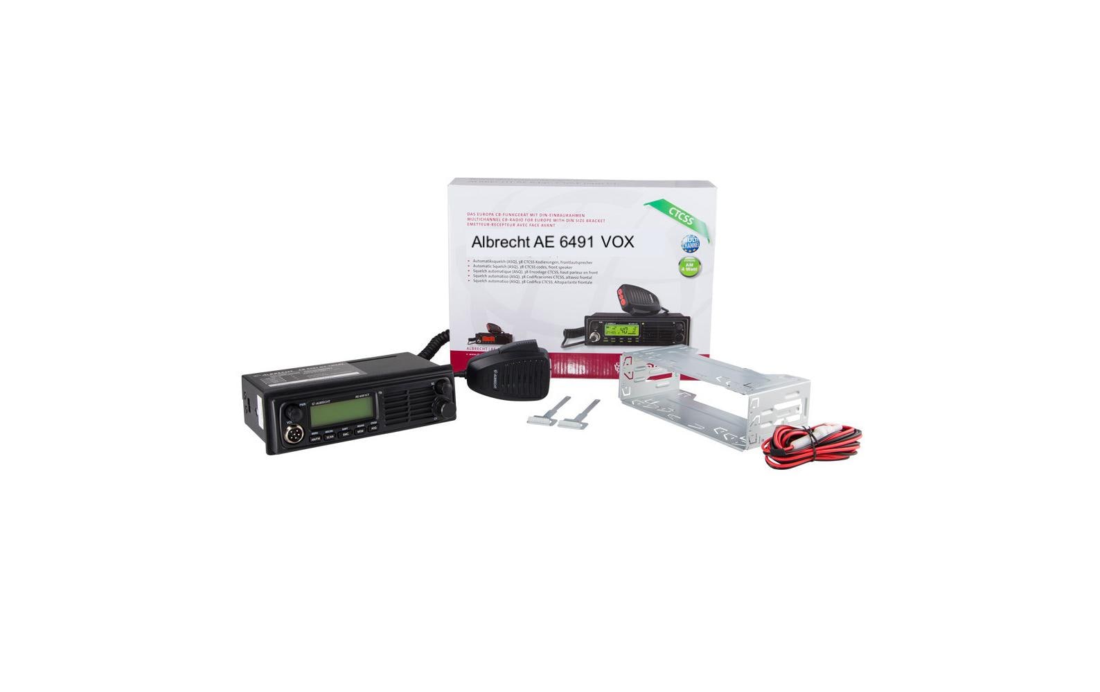 Albrecht AE 6491 VOX – CB-Funkgerät, AM/FM, 12/24 V, LCD, Schwarz