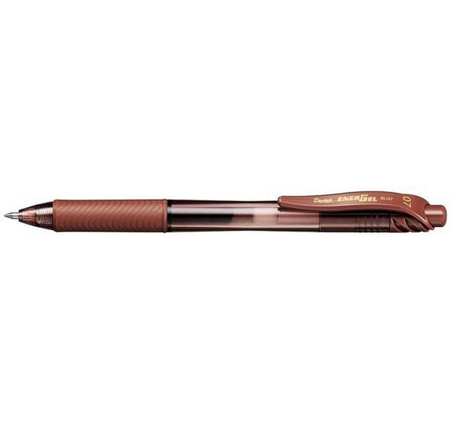Pentel EnerGel X Gelschreiber, Druckmechanik – Braun, Spitze 0,7 mm, schnelltrocknend, nachfüllbar