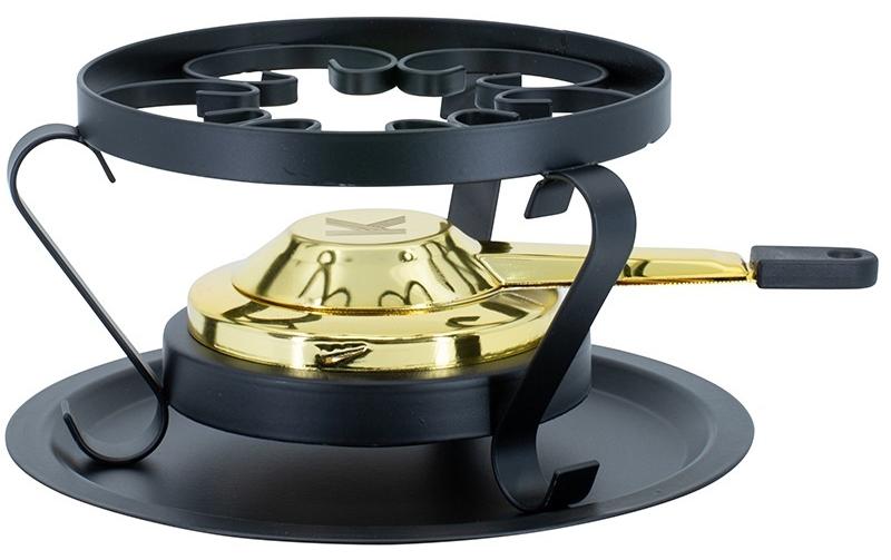 Kadastar Fondue-Rechaud Ø 16 cm × 11 cm, Edelstahl, Gold/Schwarz