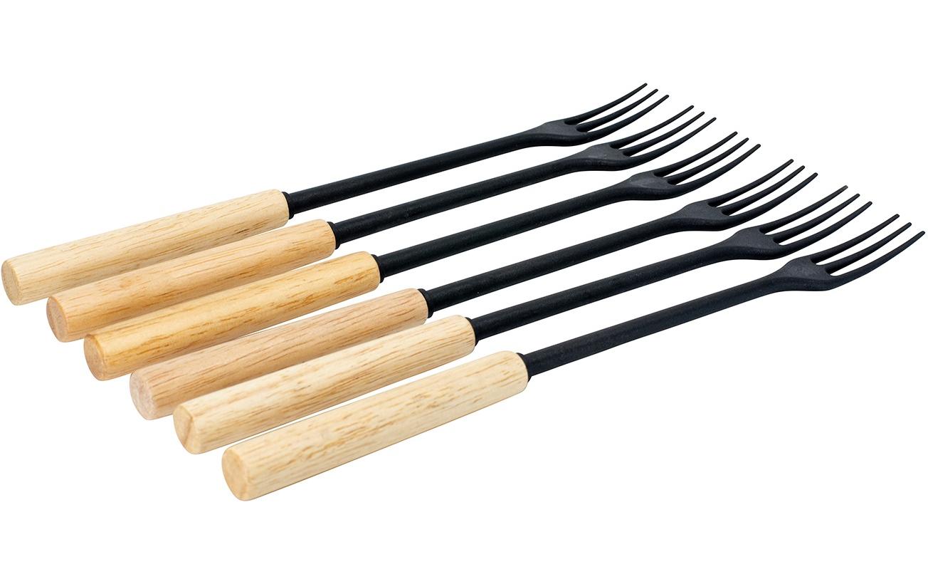 Kadastar Fonduegabel 26 cm, Bambus/Nylon, 6 Stk., Schwarz