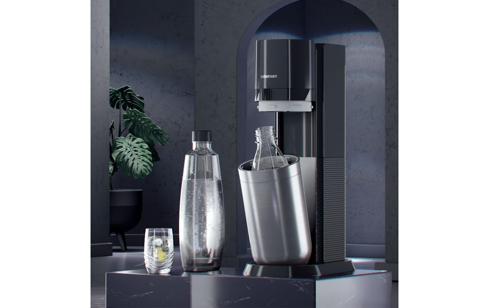 SodaStream DUO – Wassersprudler, 2 Flaschen (2× Glas), 60 l, Schwarz