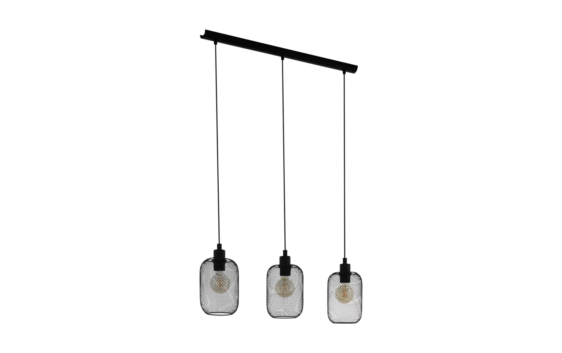 EGLO Wrington Hängeleuchte – 15 × 74 × 110 cm, 180 W, dimmbar, schwarz, 3-flammig, exkl. Leuchtmittel (E27)