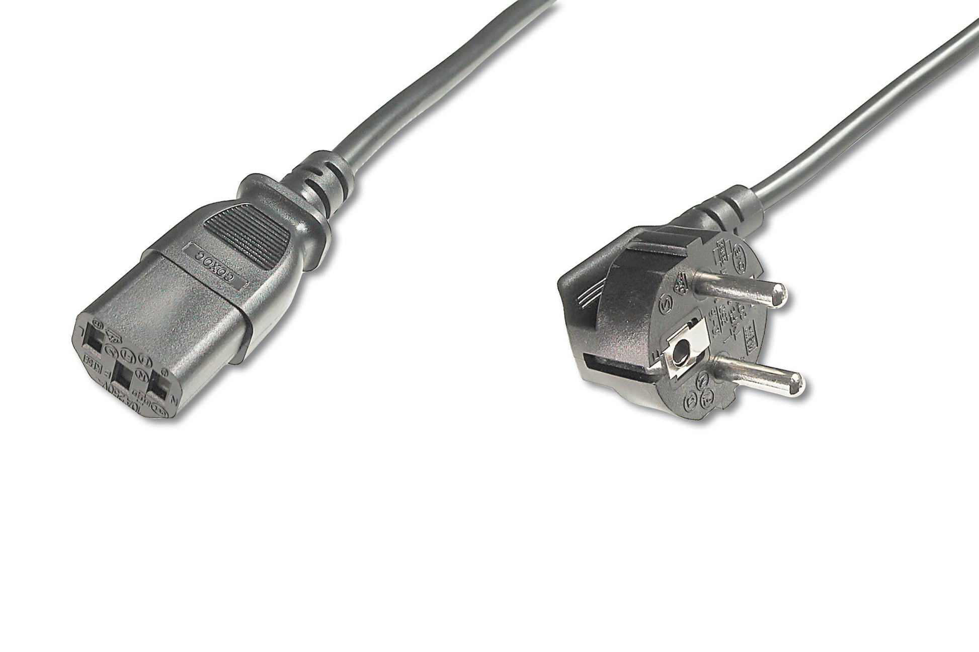 Digitus Netzkabel, Schuko auf IEC C13, H05VV-F3G, 0,75 m