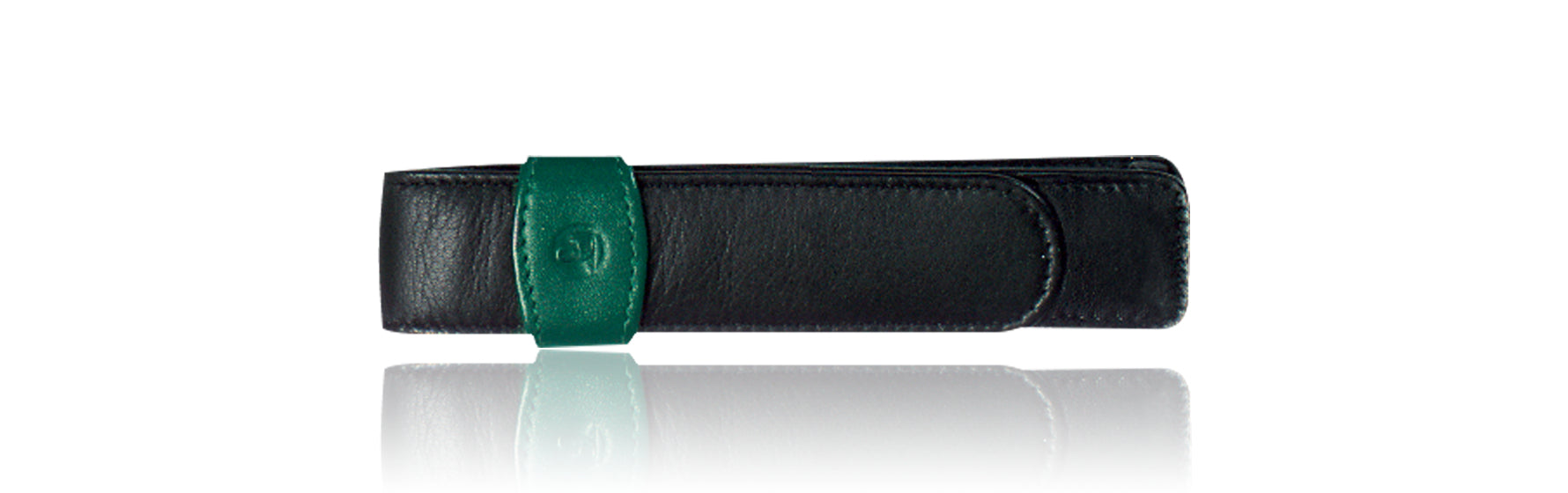 Pelikan Schlamperetui, Schwarz, Grün, Leder
