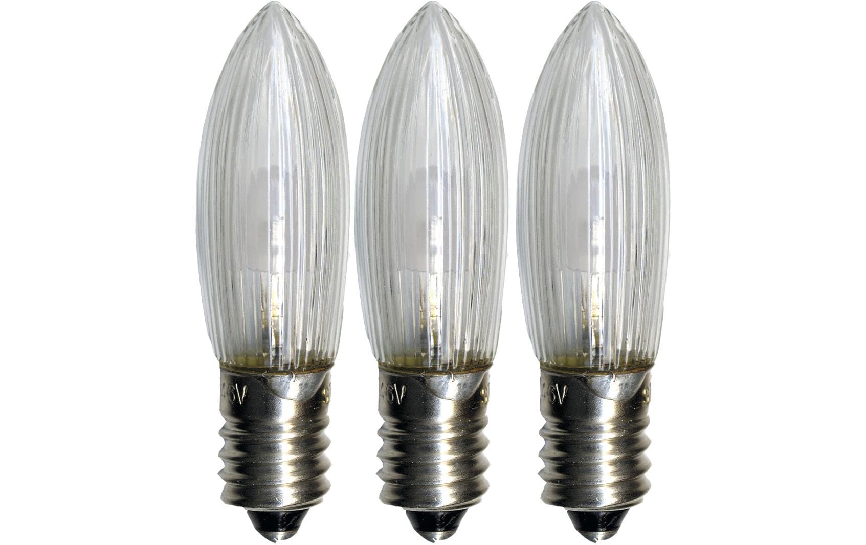Star Trading LED-Leuchtmittel E10 Kerzenform – Warmweiss 2100 K, 5 lm, 0,2 W – 3 Stk. – Klar