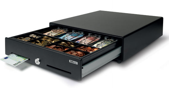 Safescan SD-3540 Standard Duty – Kassenschublade, 4 Scheine/8 Münzen, 350 × 405 × 105 mm, Schwarz