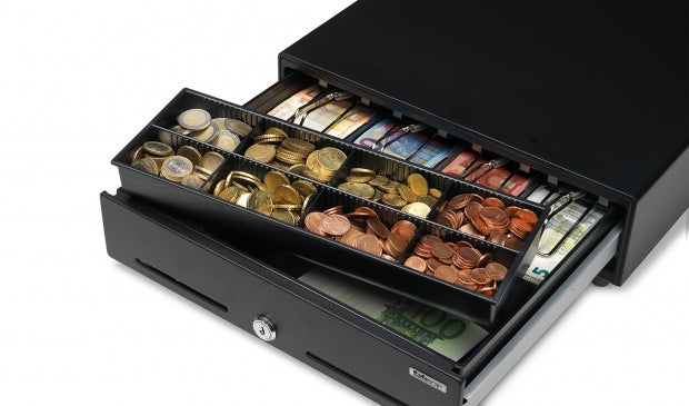Safescan 3540T – Kassenladen-Einsatz, 4 Scheine/8 Münzen, 318 × 292 × 59 mm, Schwarz