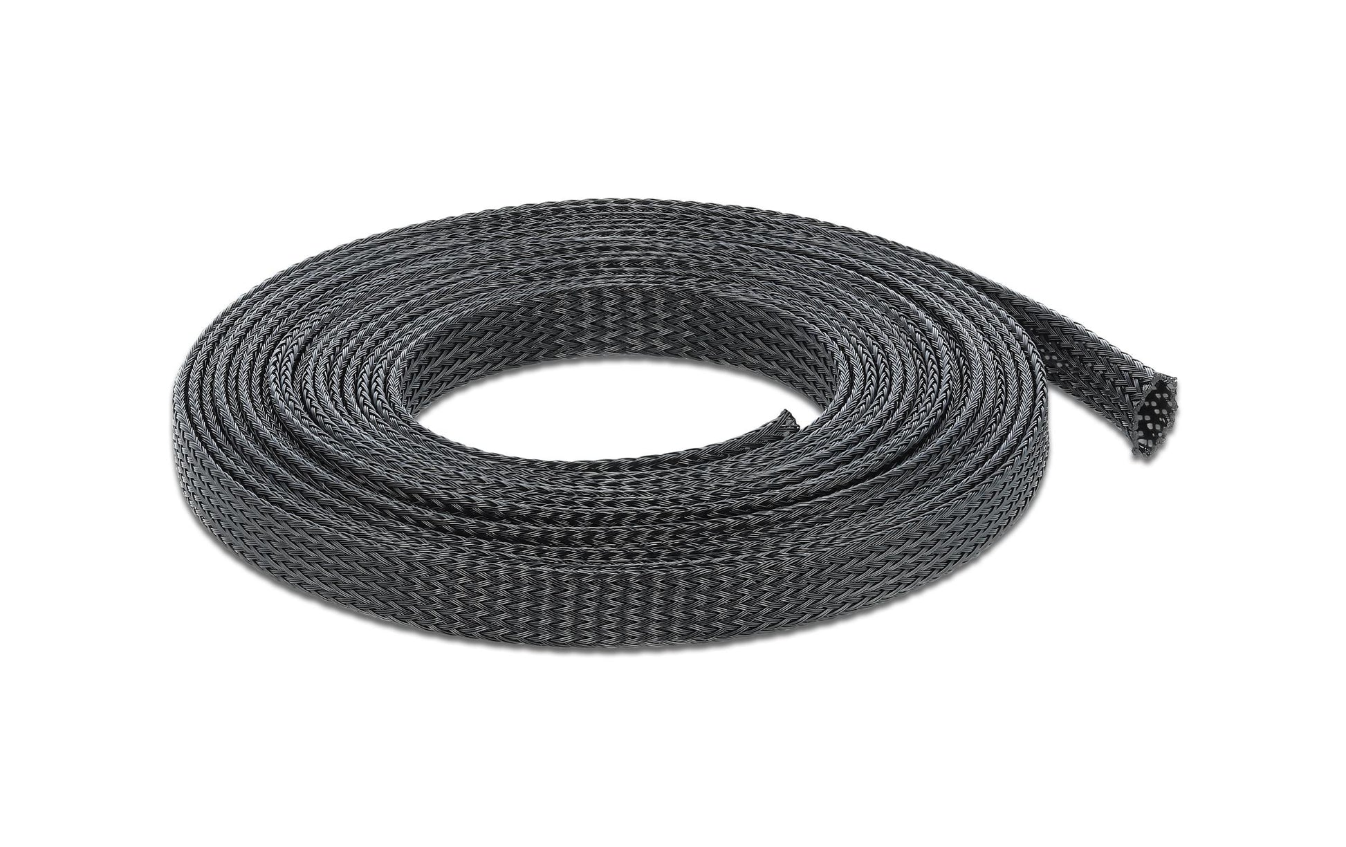 DeLOCK Kabelschlauch, Ø 12 mm × 10 m, elastisch, selbstschliessend, schneidbar, hitzebeständig – schwarz