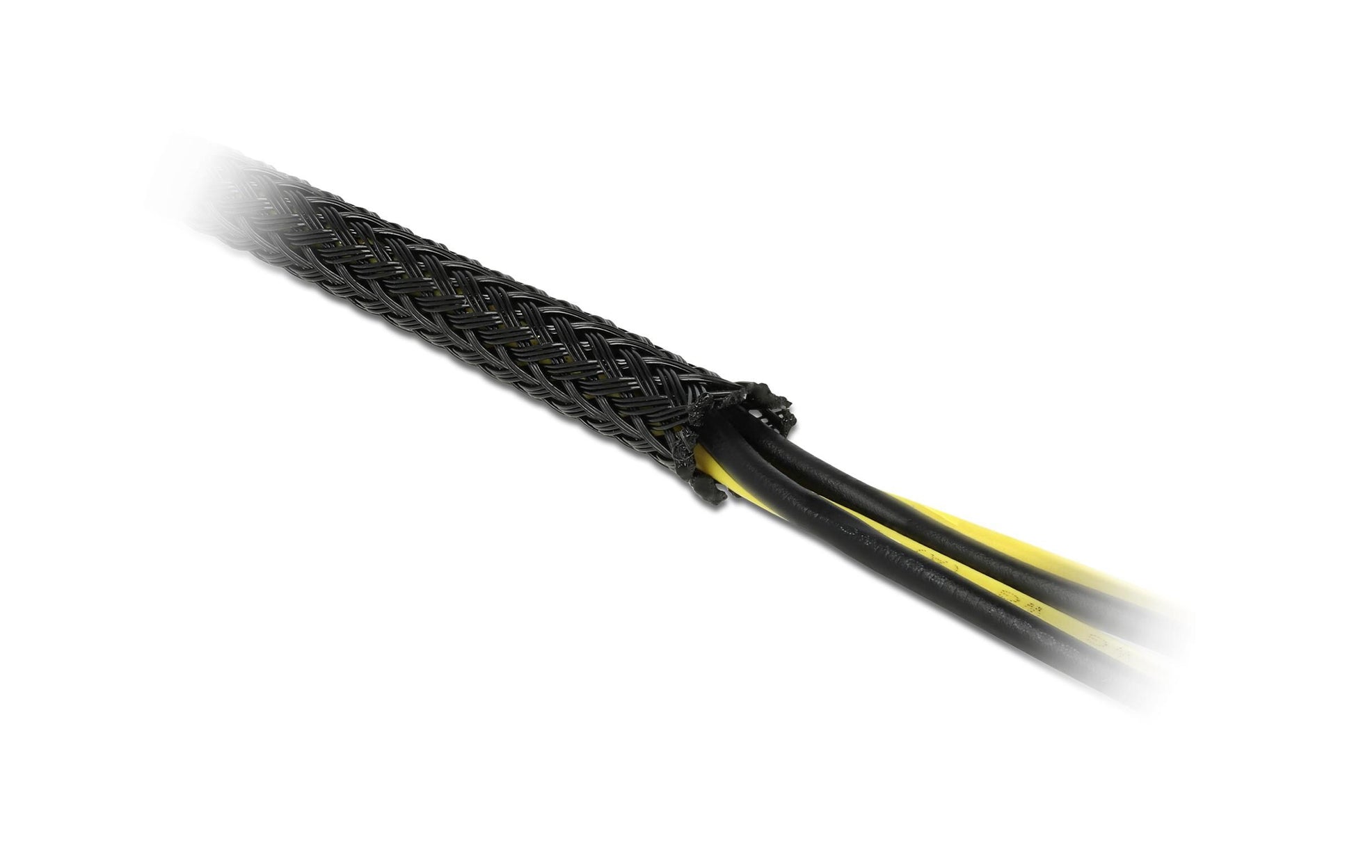 DeLOCK Kabelschlauch, Ø 25 mm × 10 m, dehnbar, selbstschliessend, schneidbar – schwarz