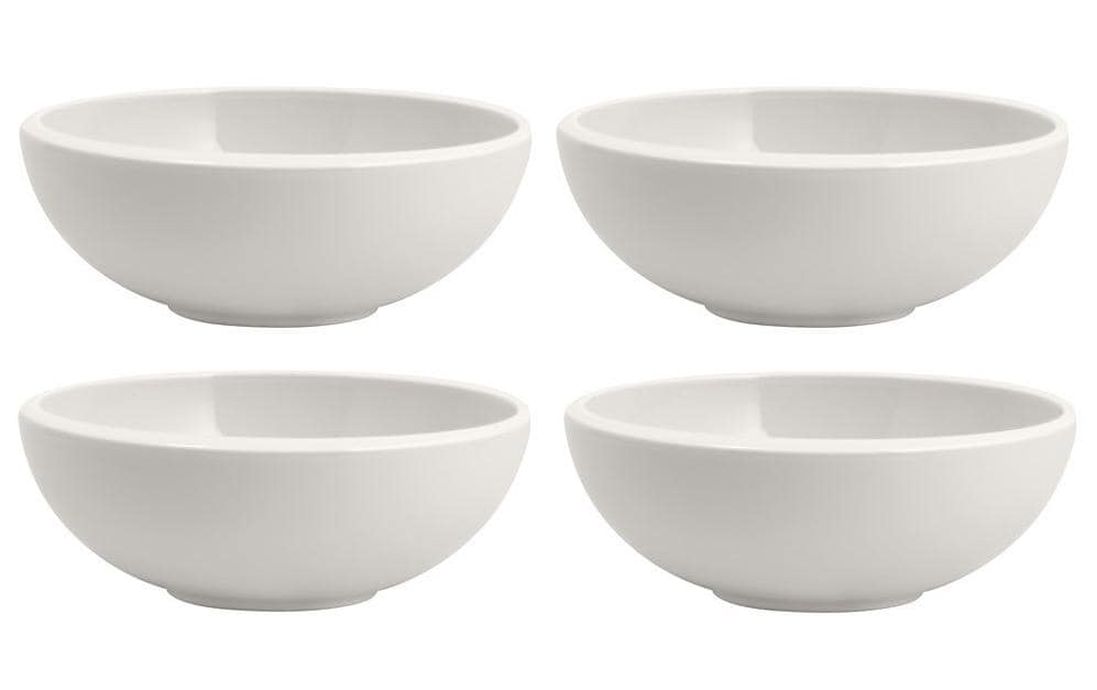 Villeroy & Boch New Moon Schale – 0,50 l, Porzellan, weiss, spülmaschinenfest, mikrowellenfest, 4 Stück