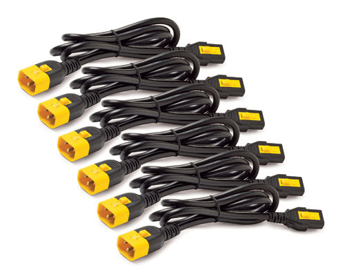 APC Netzkabel, IEC C13 auf IEC C14, verriegelbar, 0,6 m, 6 Stück