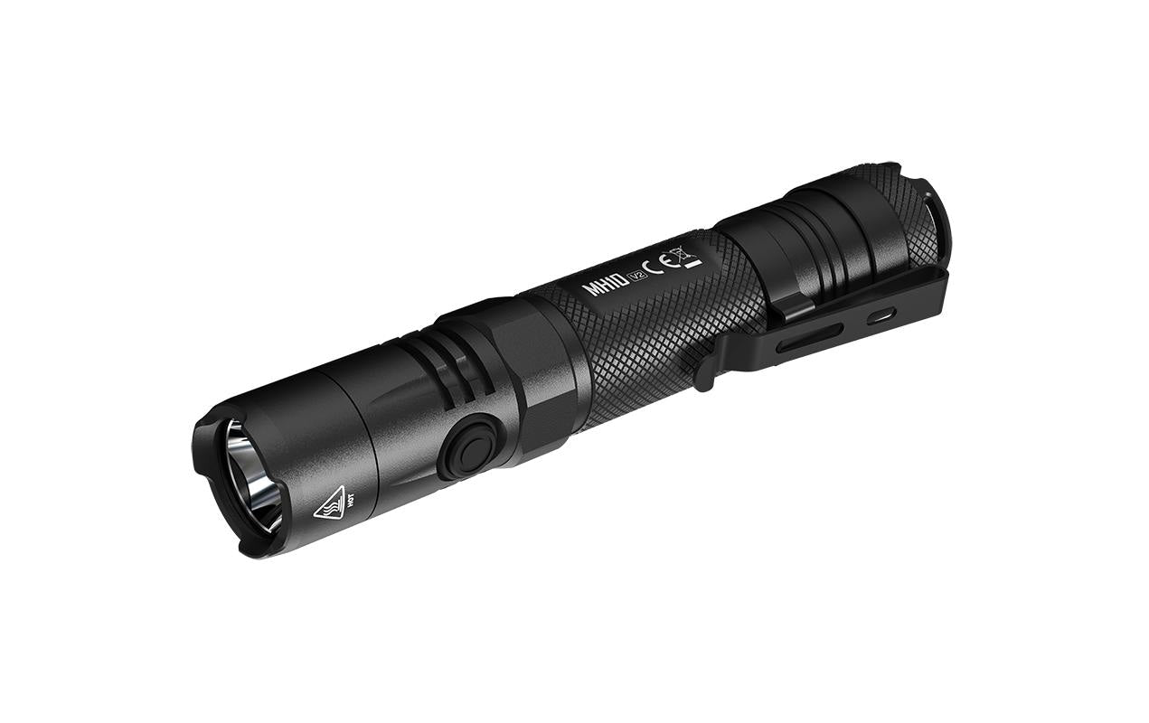 Nitecore Taschenlampe MH10 V2 – 1200 lm, 202 m, IP68, USB-C, 3 Modi – Schwarz