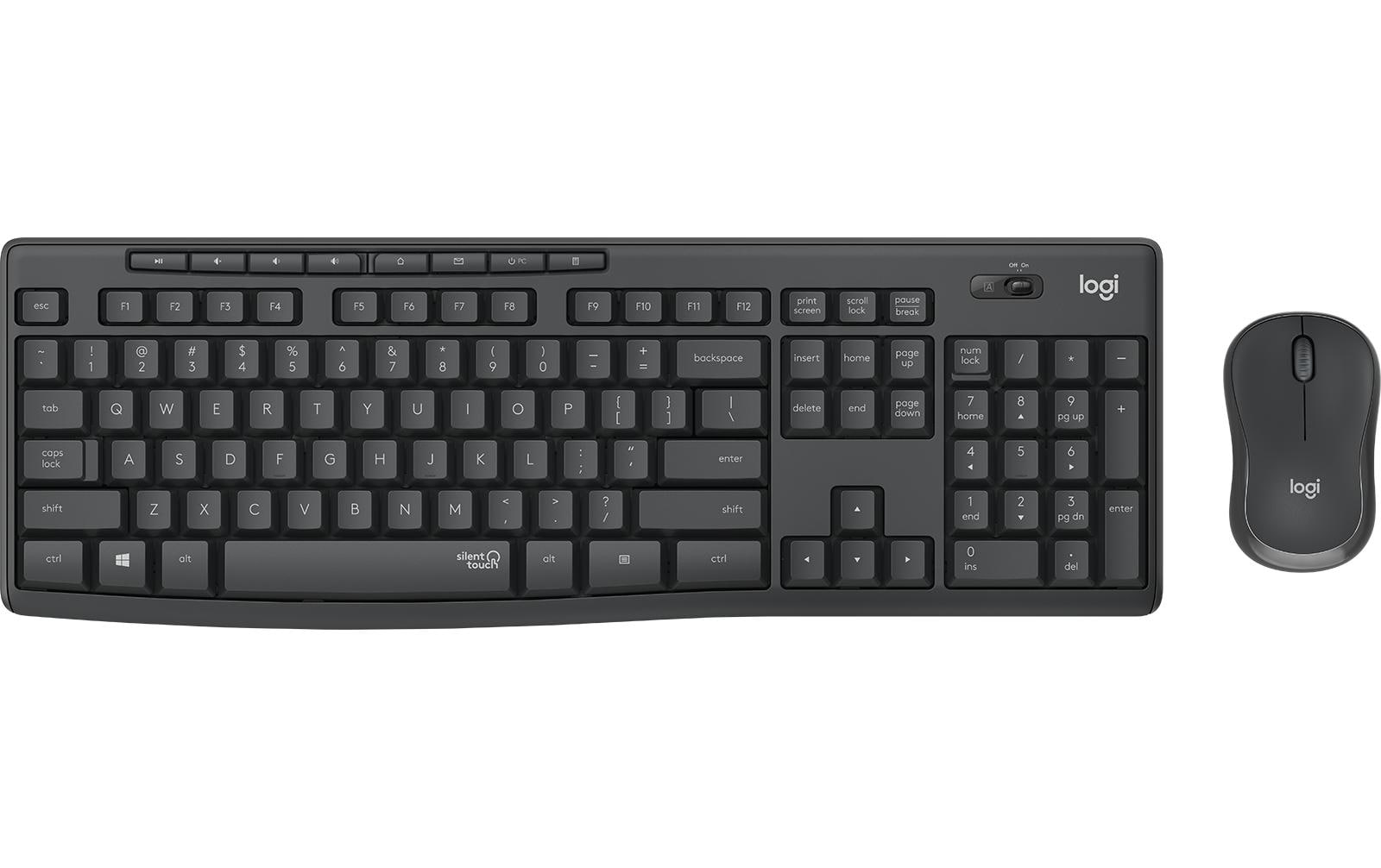 Logitech MK295 – Tastatur, für Windows 10, Windows 11, ChromeOS, Graphit