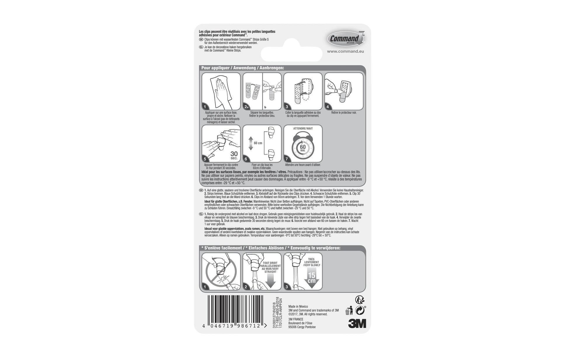 Command Deko-Clips – transparent, bis 0,5 kg, 8 Stk., für Aussen