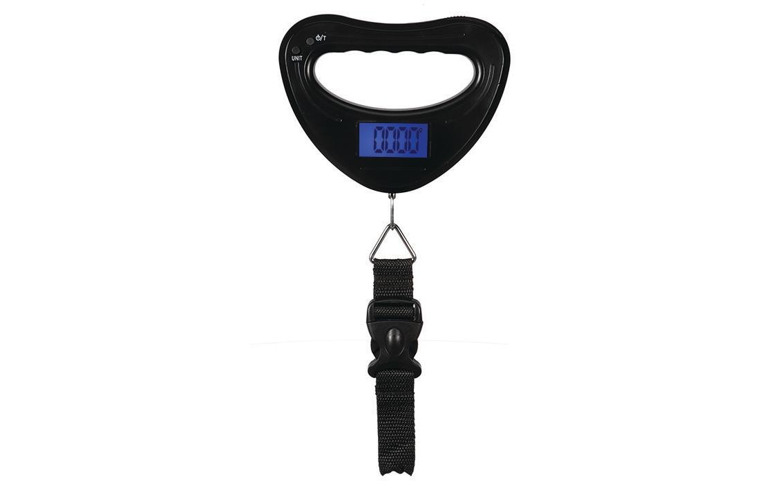 Perel Kofferwaage – LCD, beleuchtet, Tara, 5 g Teilung – bis 40 kg – schwarz – Kunststoff