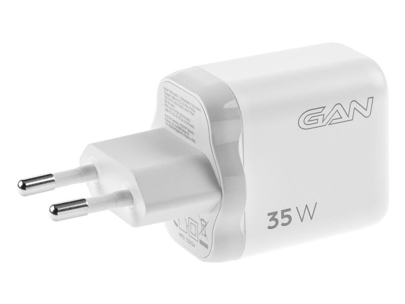 ONIT F02796 USB-Ladegerät 35 W – USB-C×2 – PD 3.0, PPS, QC 3.0, GaN, EU-Stecker (Typ C) – Weiss