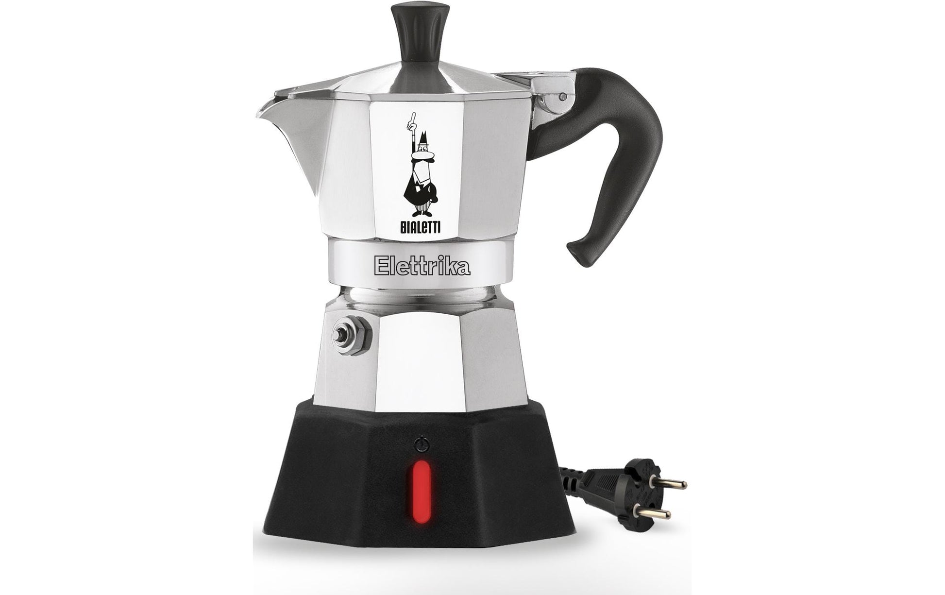 Bialetti Elettrika Espressomaschine (Siebträger) – 0,1 l, Aluminium/Schwarz, 12×19×13 cm