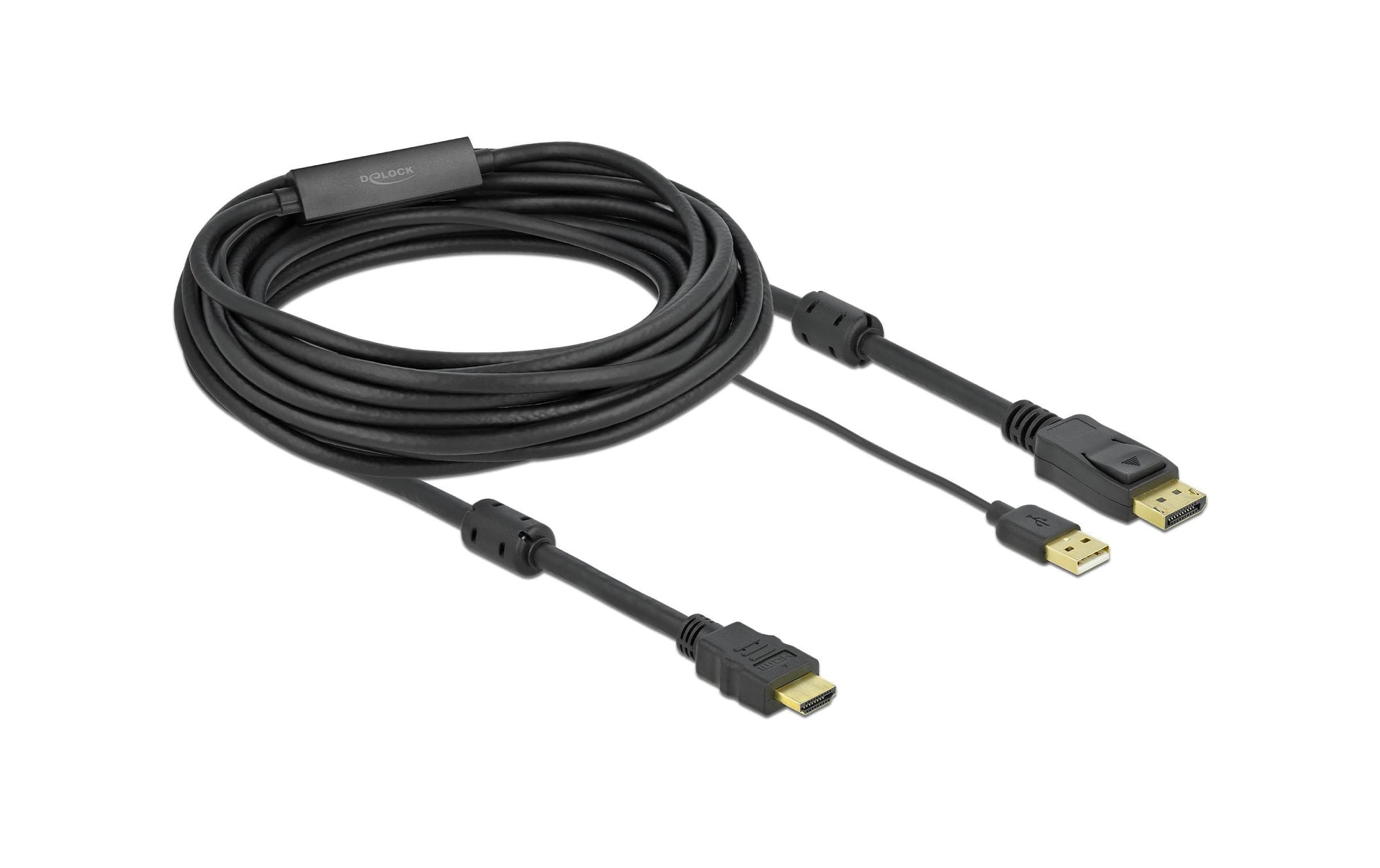 DeLOCK HDMI auf DisplayPort Adapter, DP 1.2, 4K@30 Hz, 7 m, USB-A Stromversorgung