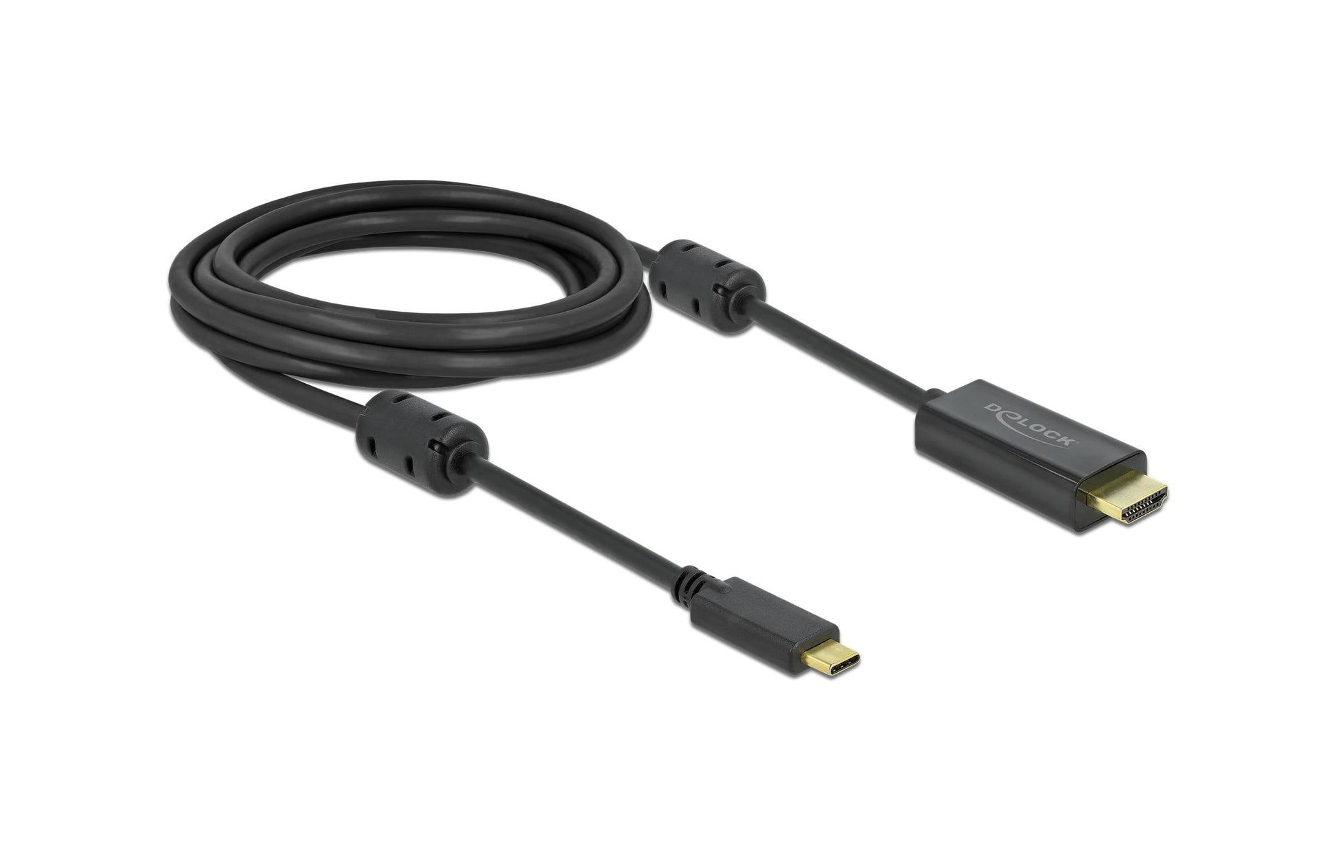 DeLOCK Aktives USB-C zu HDMI Kabel – 4K (3840 × 2160) @ 120 Hz, HDMI 2.1, 3 m, Schwarz