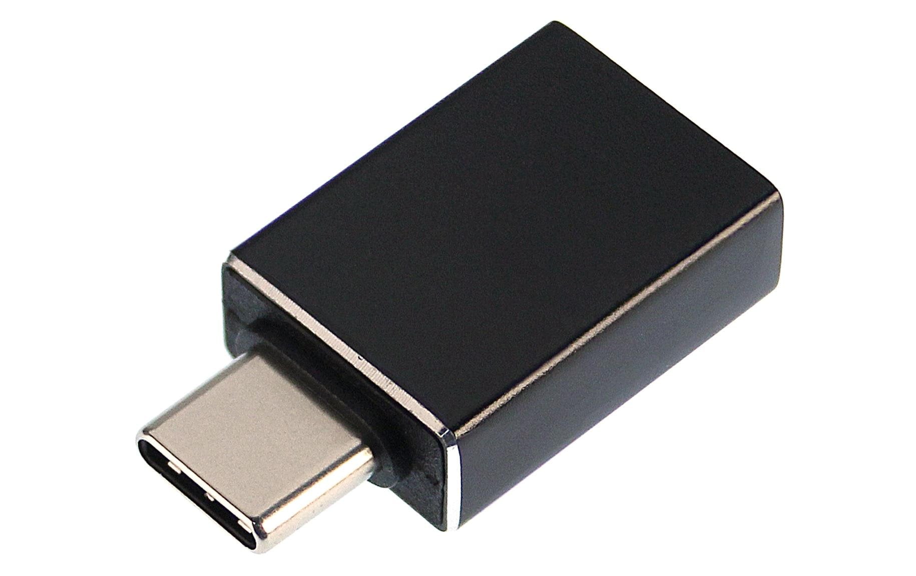 Steffen USB-Adapter USB-C (Stecker) auf USB-A (Buchse) – USB 3.2 Gen 2 (10 Gbit/s) – PD 60 W – Schwarz