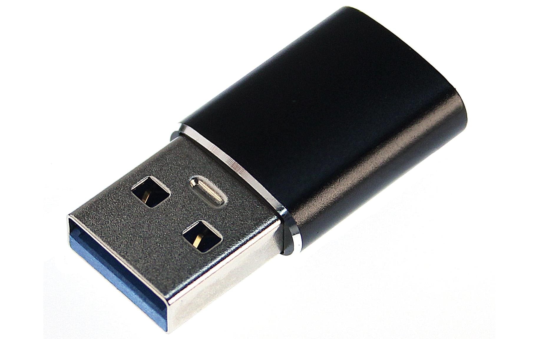 Steffen USB-Adapter USB-A auf USB-C – USB 3.2 Gen 2 (10 Gbit/s) – PD 60 W – Schwarz – für USB 3.1 Geräte