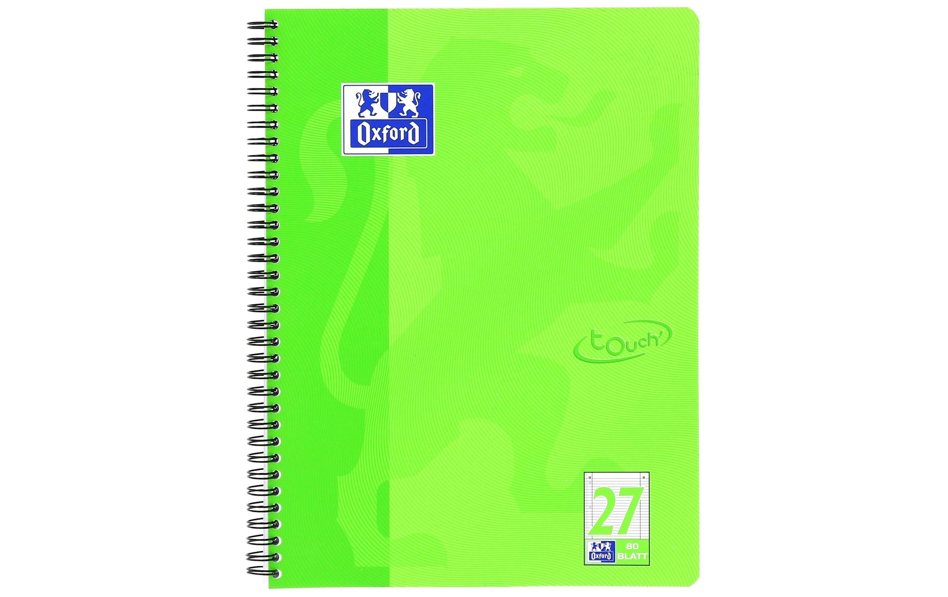 Oxford Collegeblock, Karton, 80 Blatt, 4-fach gelocht, perforiert, 90 g/m² – grasgrün, für SCRIBZEE App