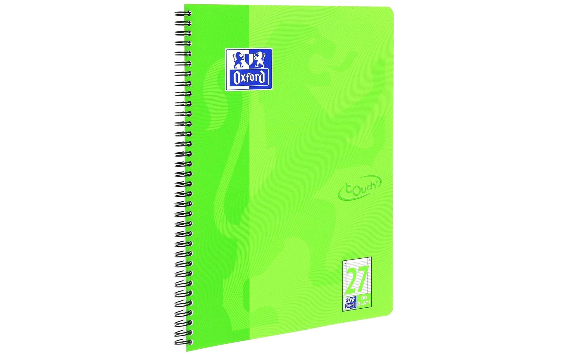Oxford Collegeblock, Karton, 80 Blatt, 4-fach gelocht, perforiert, 90 g/m² – grasgrün, für SCRIBZEE App