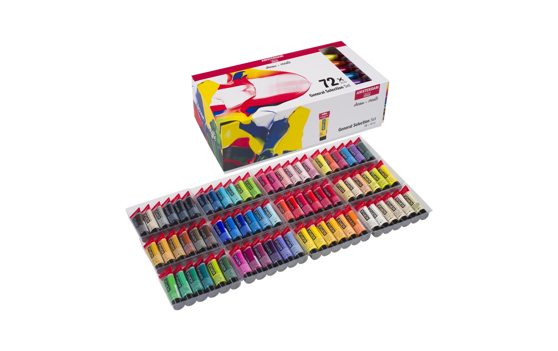 Royal Talens Amsterdam – Acryl Standard – Acrylfarbe – Set – 72 Farben, 72 × 20 ml