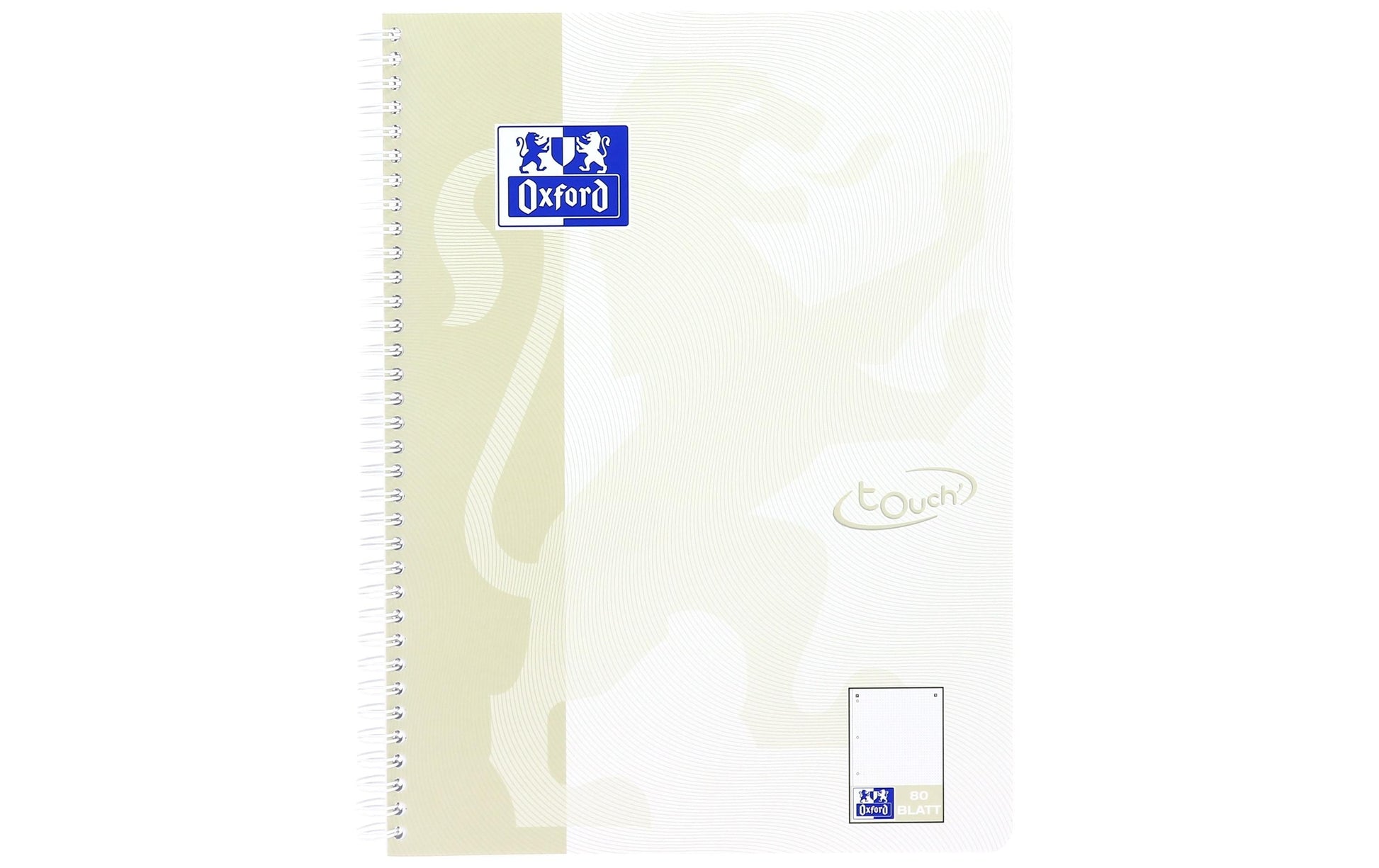 Oxford Collegeblock, Karton, 80 Blatt, 4-fach gelocht, perforiert, 90 g/m² – Sand, für SCRIBZEE App