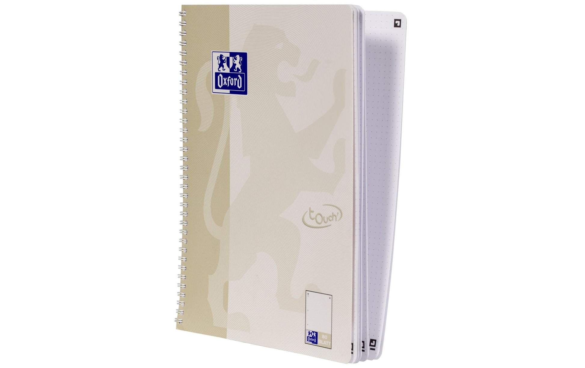 Oxford Collegeblock, Karton, 80 Blatt, 4-fach gelocht, perforiert, 90 g/m² – Sand, für SCRIBZEE App