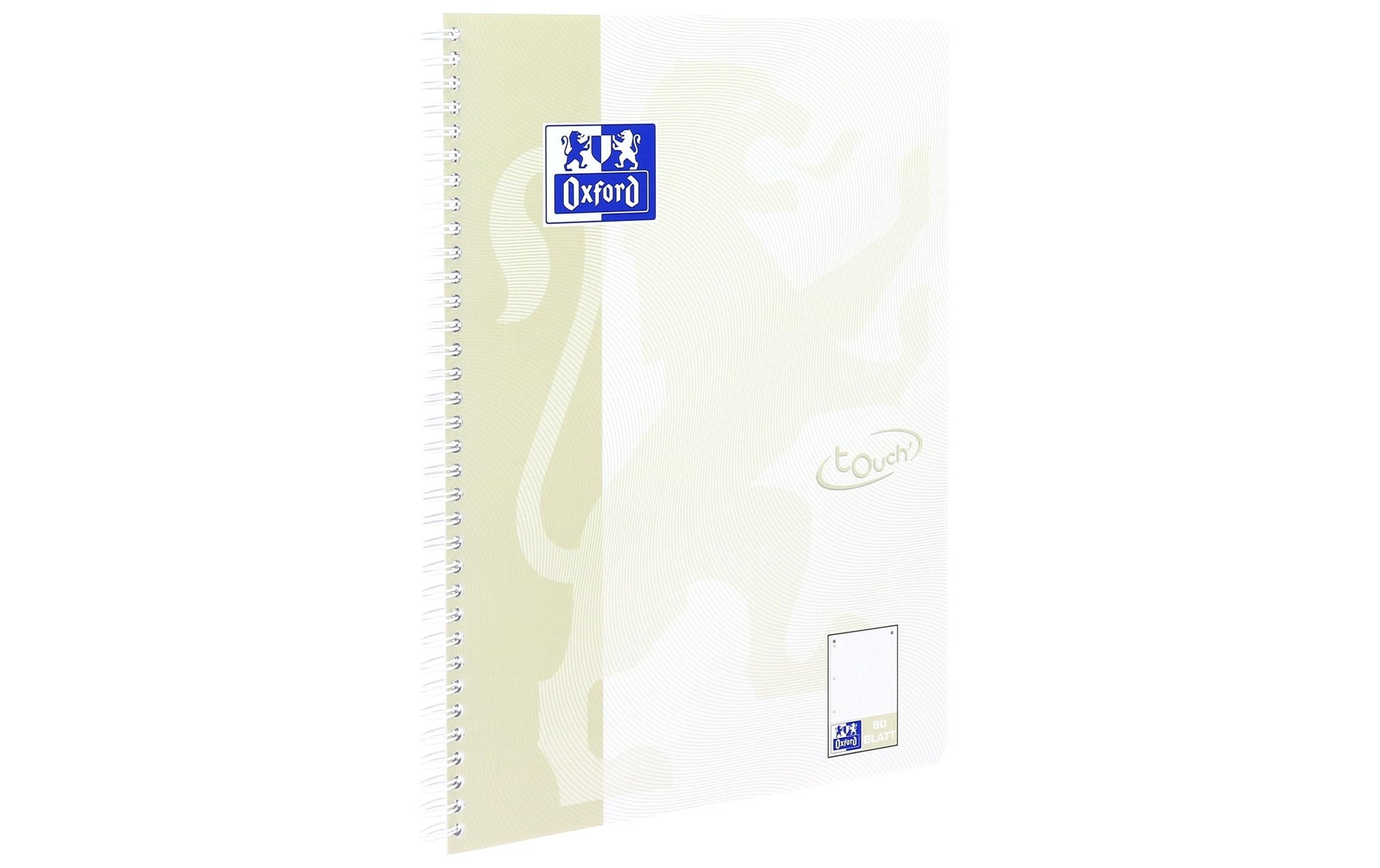 Oxford Collegeblock, Karton, 80 Blatt, 4-fach gelocht, perforiert, 90 g/m² – Sand, für SCRIBZEE App