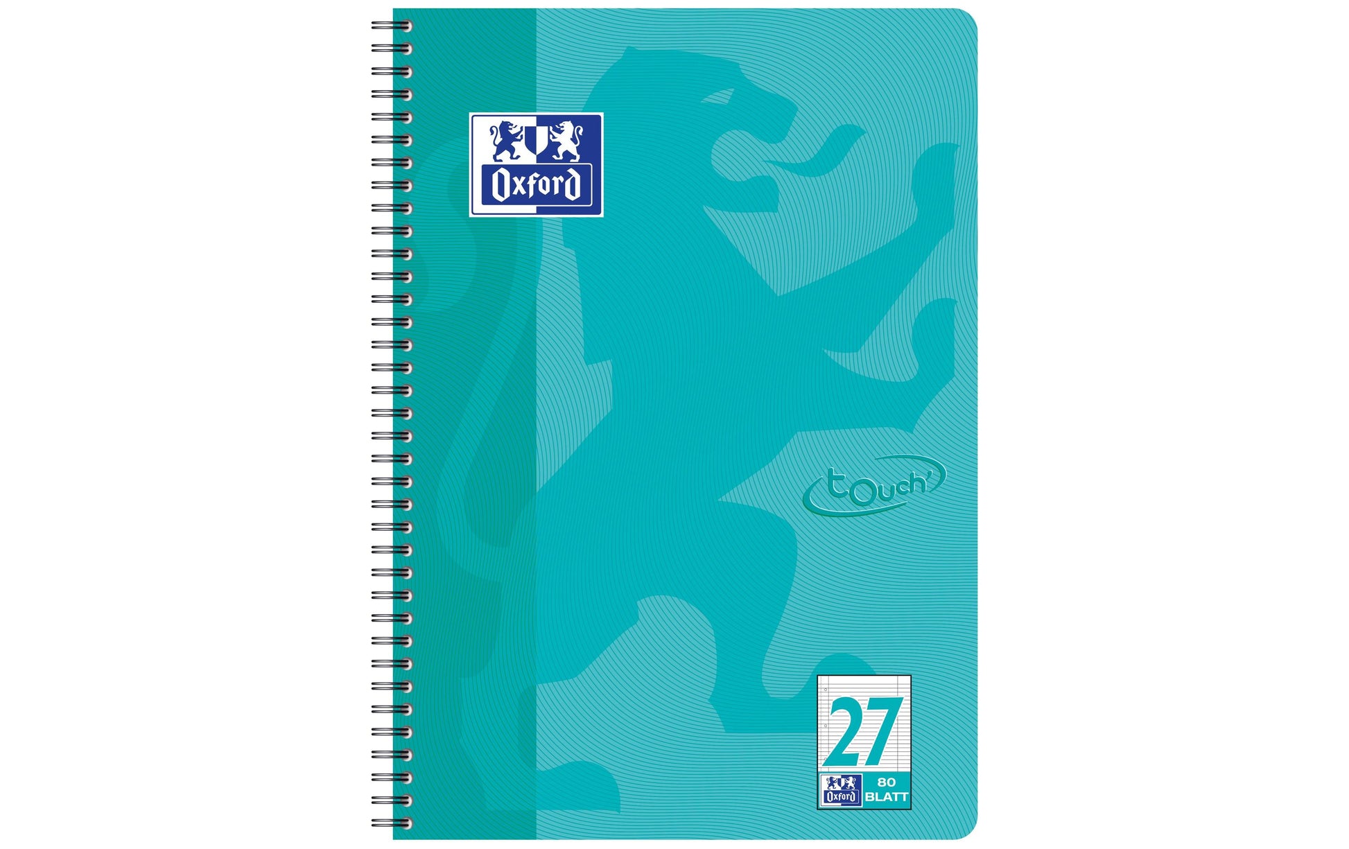 Oxford Collegeblock, Karton, 80 Blatt, 4-fach gelocht, perforiert, 90 g/m² – Aqua, für SCRIBZEE App
