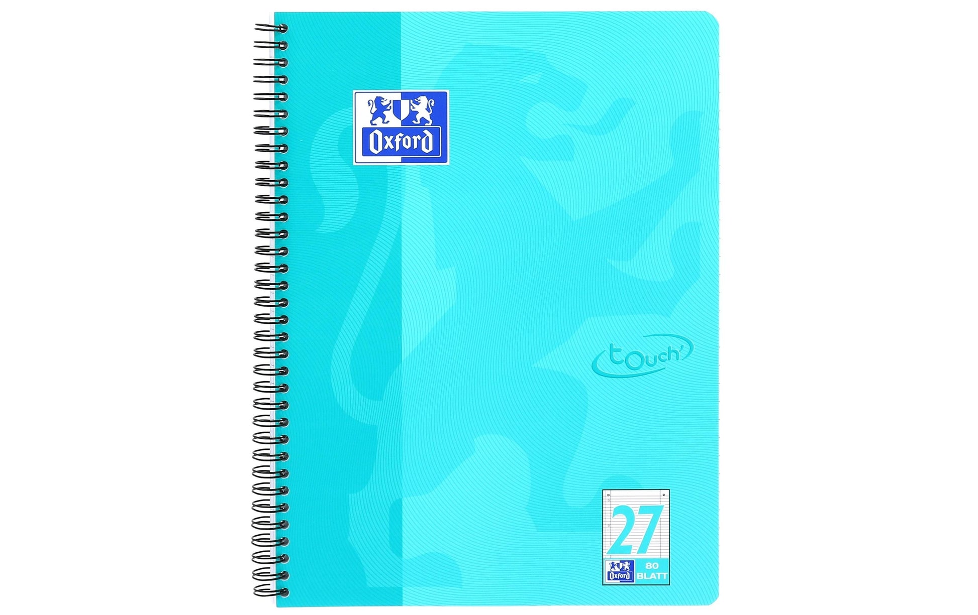 Oxford Collegeblock, Karton, 80 Blatt, 4-fach gelocht, perforiert, 90 g/m² – Aqua, für SCRIBZEE App