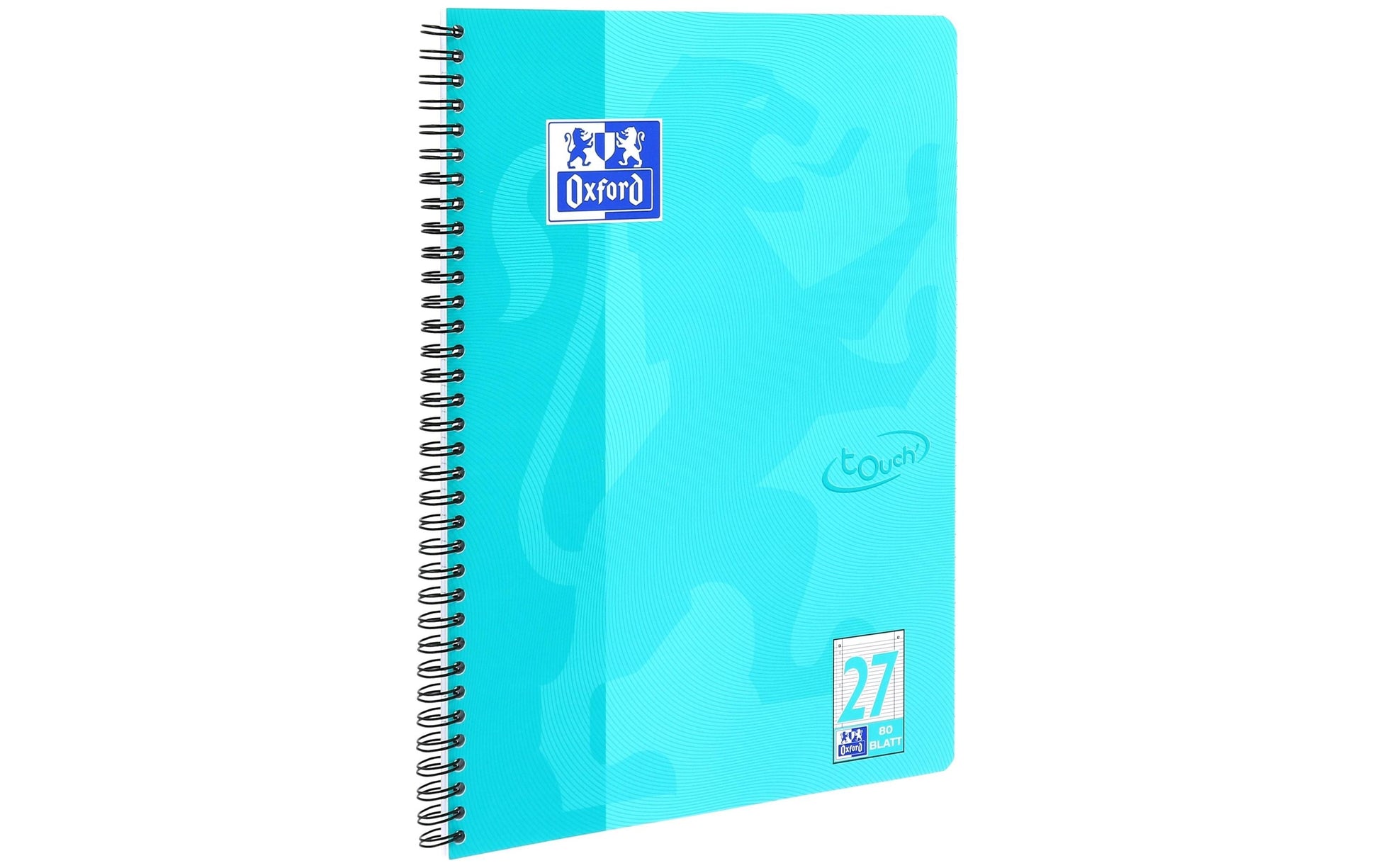 Oxford Collegeblock, Karton, 80 Blatt, 4-fach gelocht, perforiert, 90 g/m² – Aqua, für SCRIBZEE App
