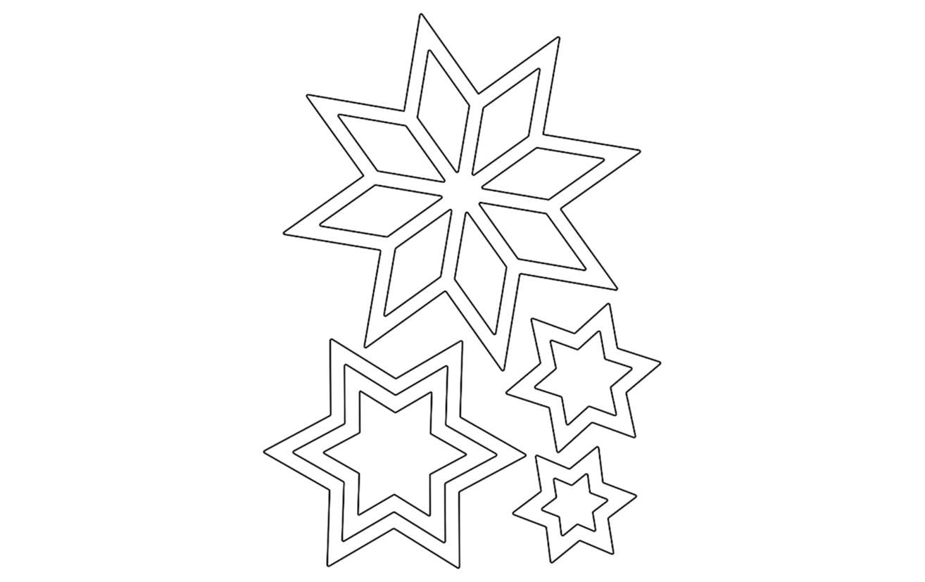 URSUS Dekorations-Bastelset Winter – 8 Blätter Kunstpapier 300 g/m² – Blau, Grün, Rot, Weiss