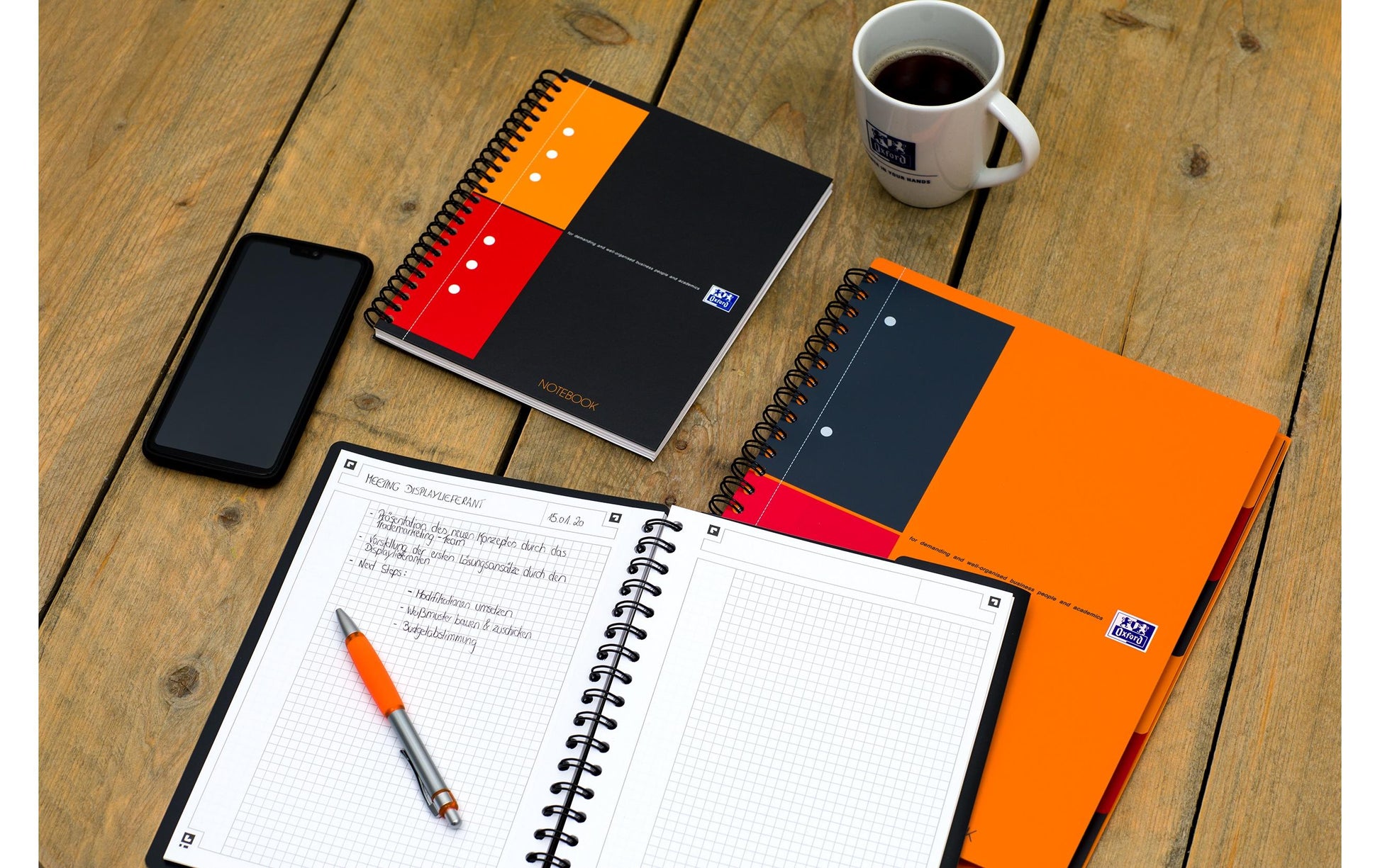 Oxford Collegeblock, Spiralbindung, 80 Blatt, 10-fach gelocht, perforiert, 80 g/m² – Grau, für SCRIBZEE App