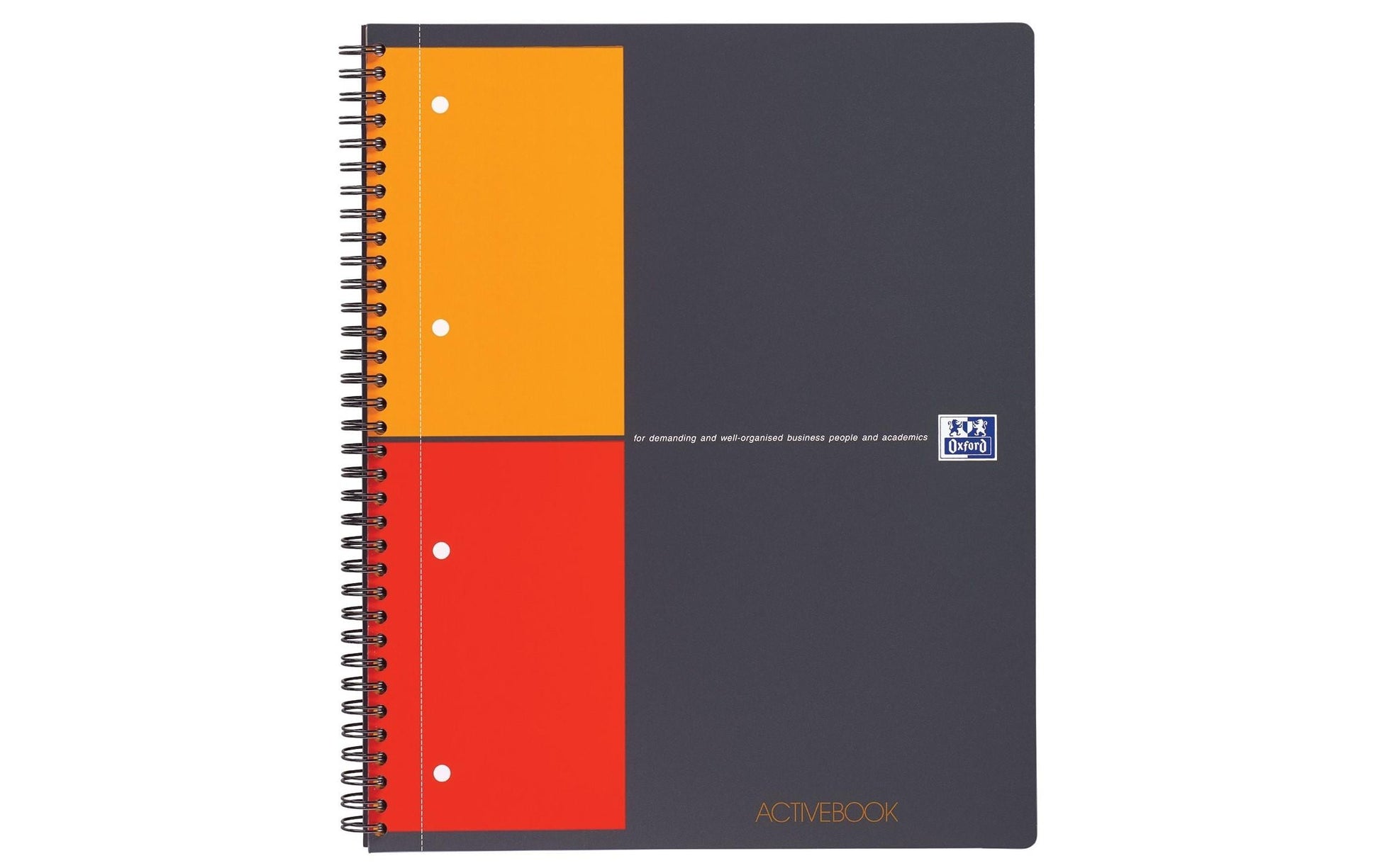 Oxford Collegeblock, Spiralbindung, 80 Blatt, 4-fach gelocht, perforiert, 80 g/m² – Grau, für SCRIBZEE App