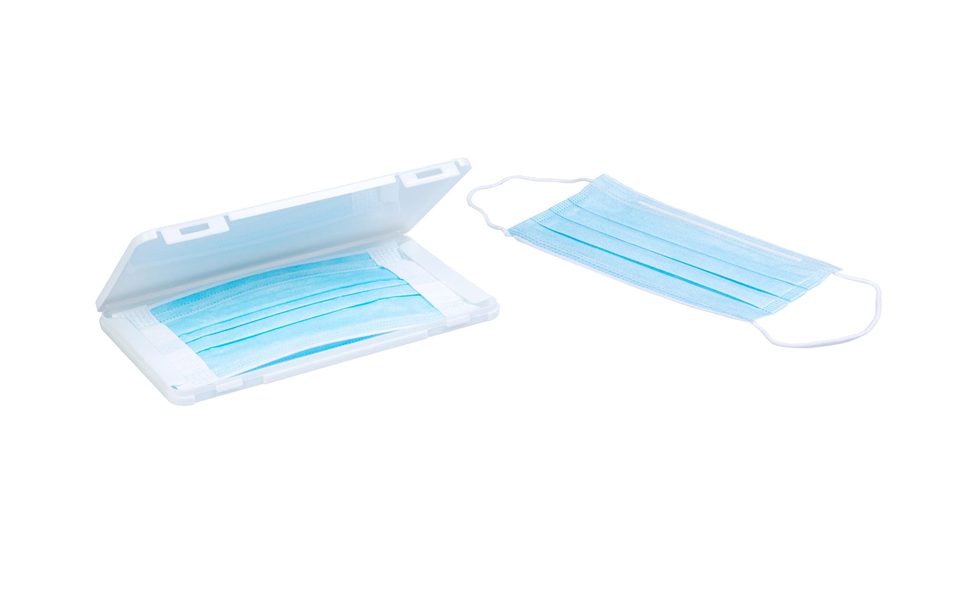 Ftm Maskenbox – für Hygienemasken – 19 × 1,2 × 11 cm – weiss – Kunststoff