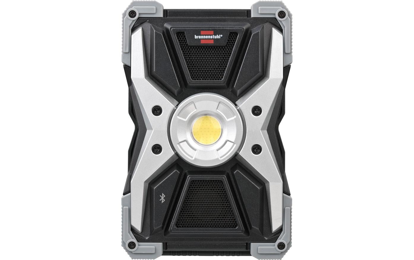 Brennenstuhl Arbeitsstrahler – Akkubetrieb – Bluetooth – mit Lautsprecher, dimmbar – Schwarz – Metall
