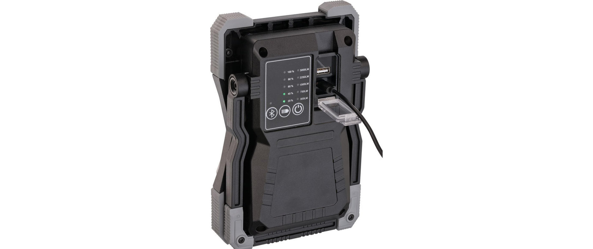 Brennenstuhl Arbeitsstrahler – Akkubetrieb – Bluetooth – mit Lautsprecher, dimmbar – Schwarz – Metall