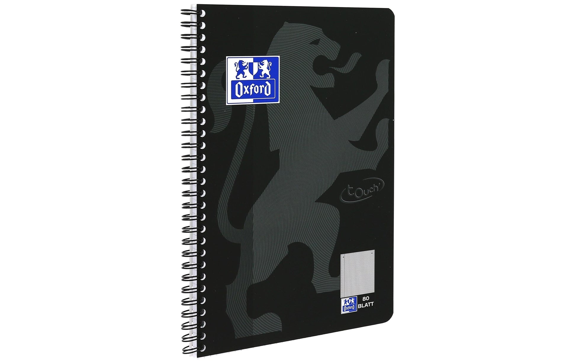 Oxford Collegeblock, Karton, 80 Blatt, 4-fach gelocht, perforiert, 90 g/m² – Schwarz, für SCRIBZEE App