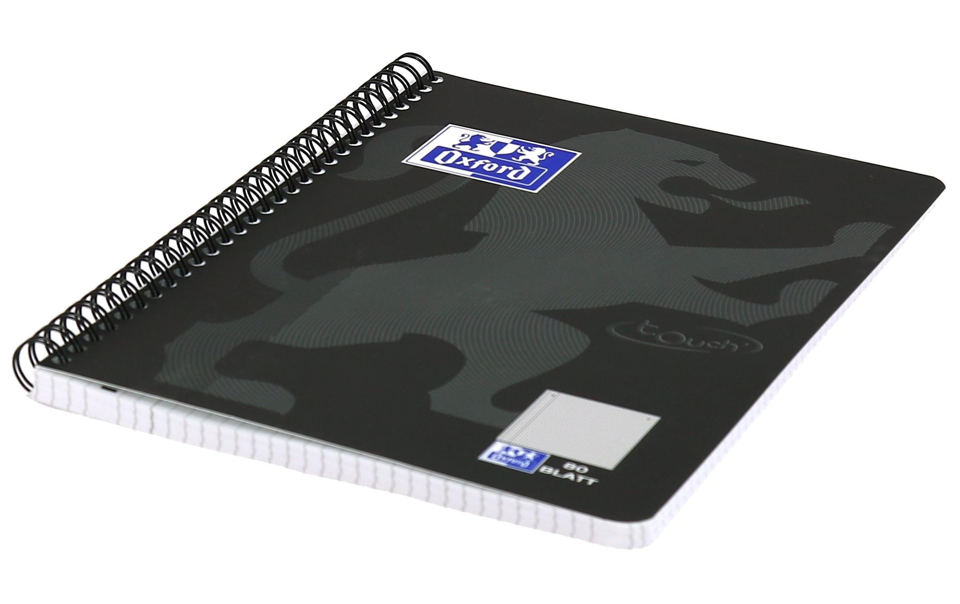 Oxford Collegeblock, Karton, 80 Blatt, 4-fach gelocht, perforiert, 90 g/m² – Schwarz, für SCRIBZEE App