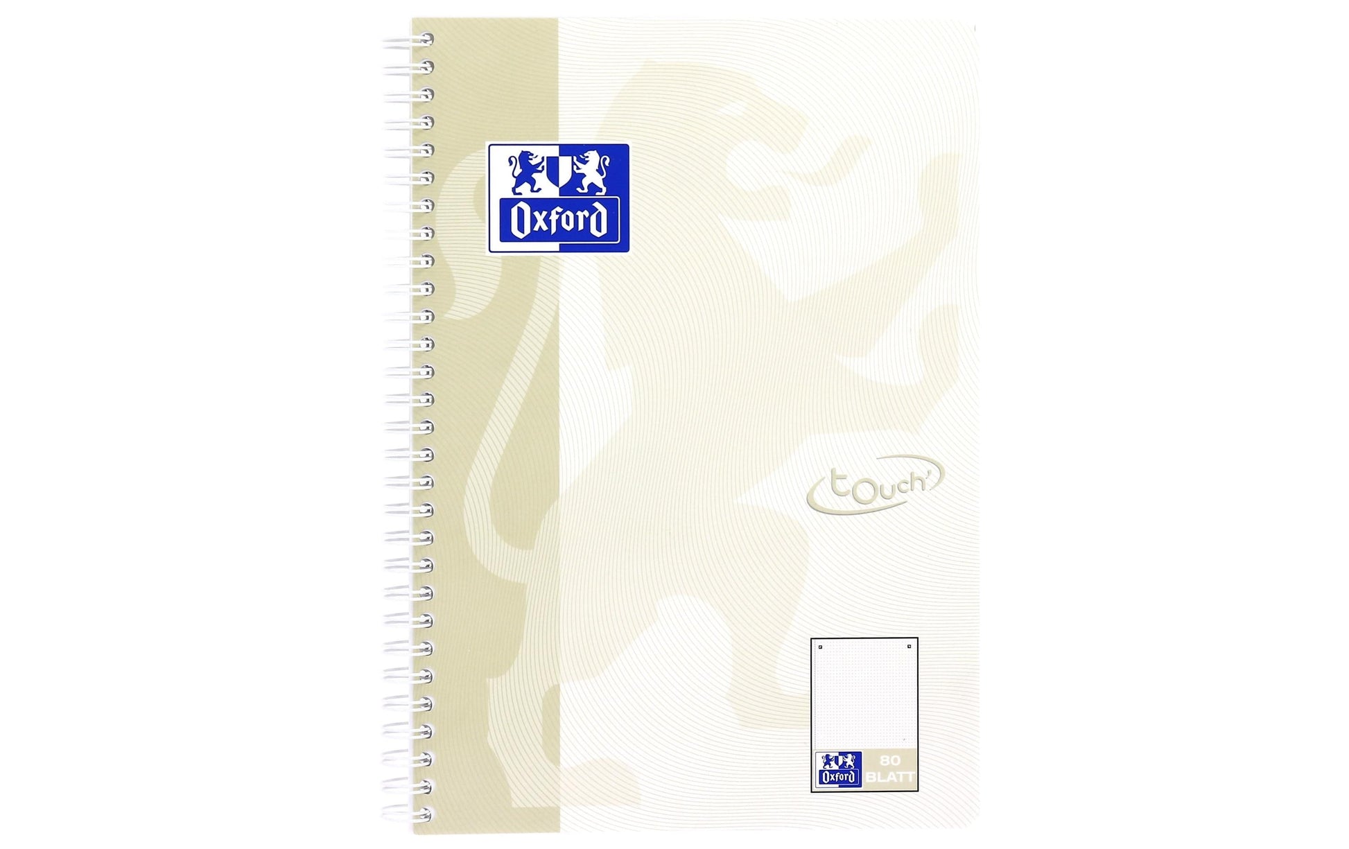 Oxford Collegeblock, Karton, 80 Blatt, 4-fach gelocht, perforiert, 90 g/m² – sand, für SCRIBZEE App