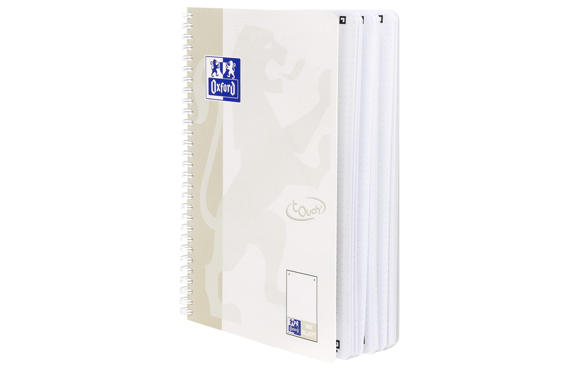 Oxford Collegeblock, Karton, 80 Blatt, 4-fach gelocht, perforiert, 90 g/m² – sand, für SCRIBZEE App