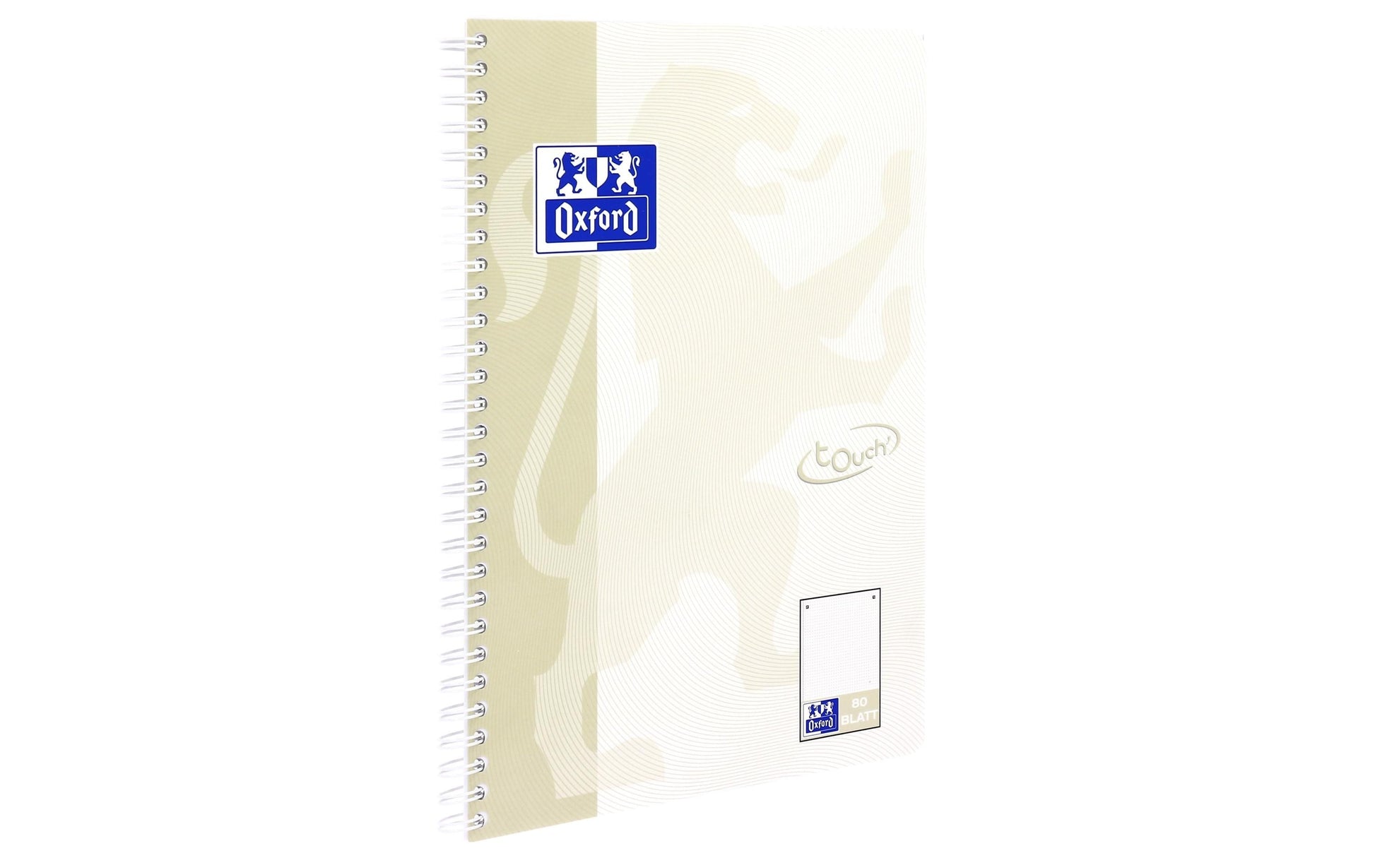 Oxford Collegeblock, Karton, 80 Blatt, 4-fach gelocht, perforiert, 90 g/m² – sand, für SCRIBZEE App