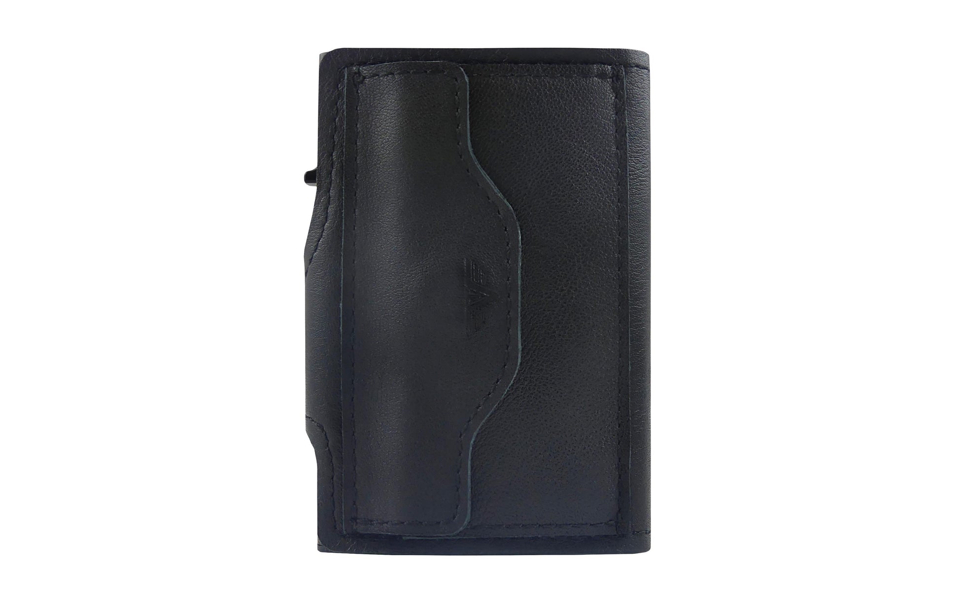 TRU VIRTU Kartenetui – RFID-Schutz – 99×67×21 mm – Aluminium, Leder – Schwarz – 1 Stk.