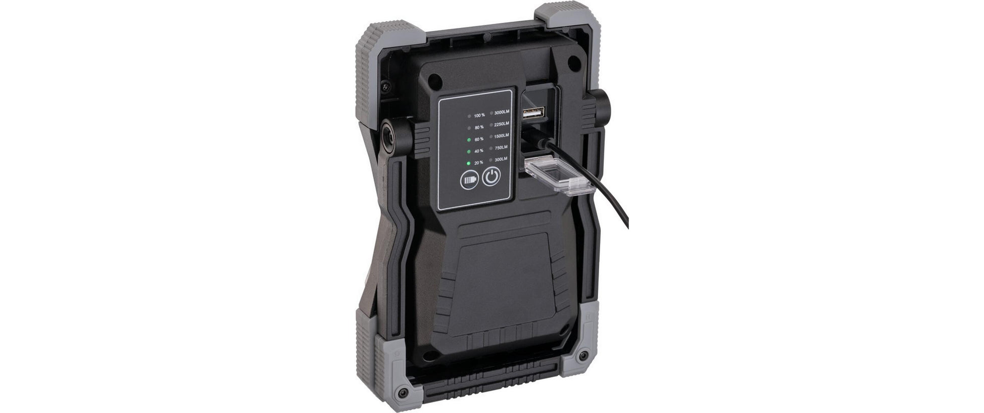 Brennenstuhl Arbeitsstrahler RUFUS – 3000 lm, 30 W – Kaltweiss, 6500 K – IP65 – Akkubetrieb – dimmbar, USB – M