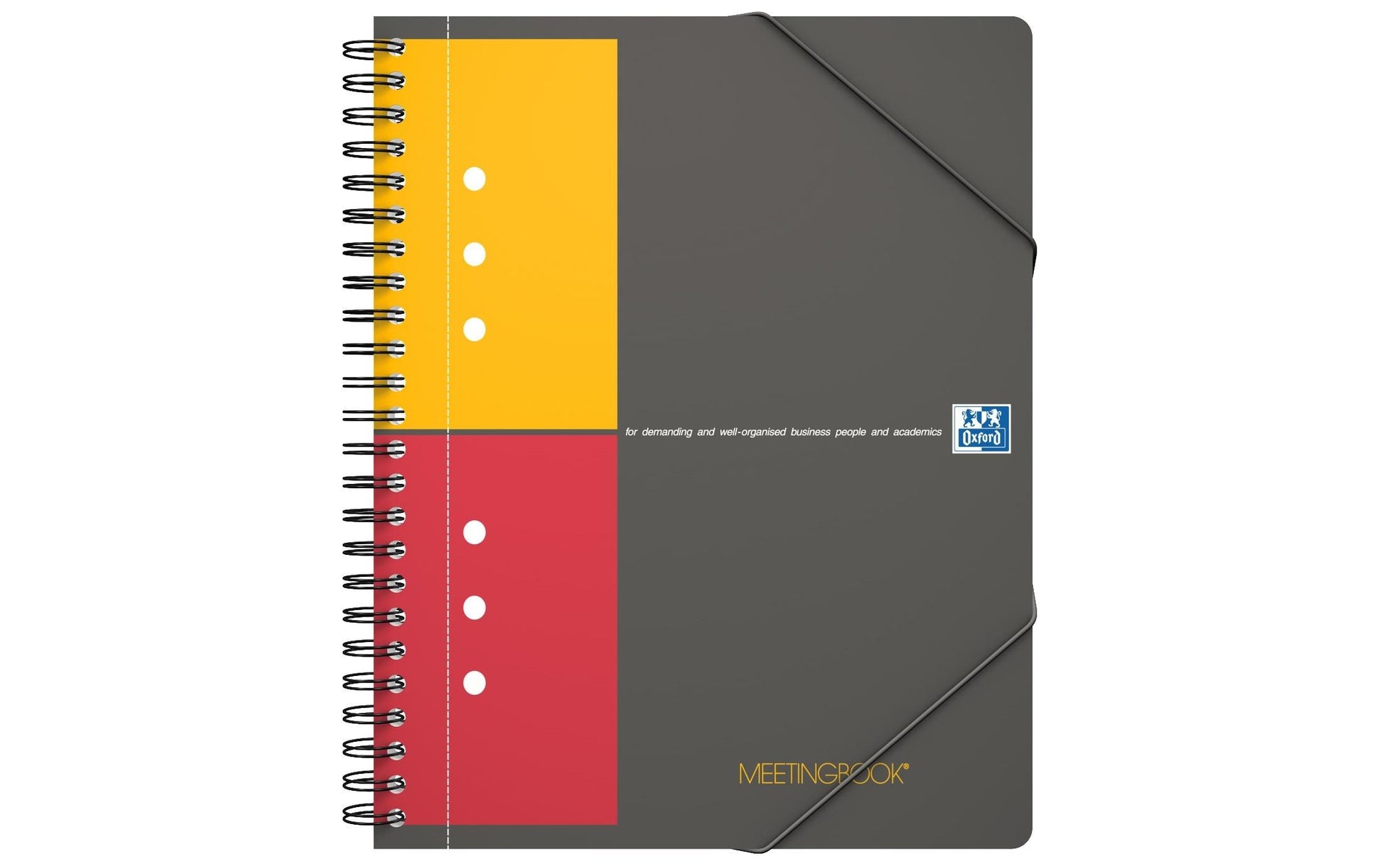 Oxford Collegeblock, Spiralbindung, 80 Blatt, 10-fach gelocht, perforiert, 80 g/m² – Grau, für SCRIBZEE App